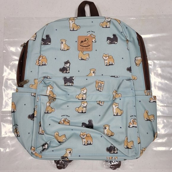 Waterproof Shiba Inu Large Backpack School Travel - Picture 6 of 11